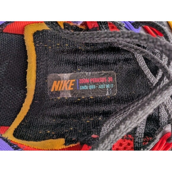 Nike Zoom Pegasus 36 Running Shoe Womens 8 Black Multicolor sneakers athleisure - Picture 10 of 11